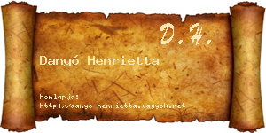 Danyó Henrietta névjegykártya